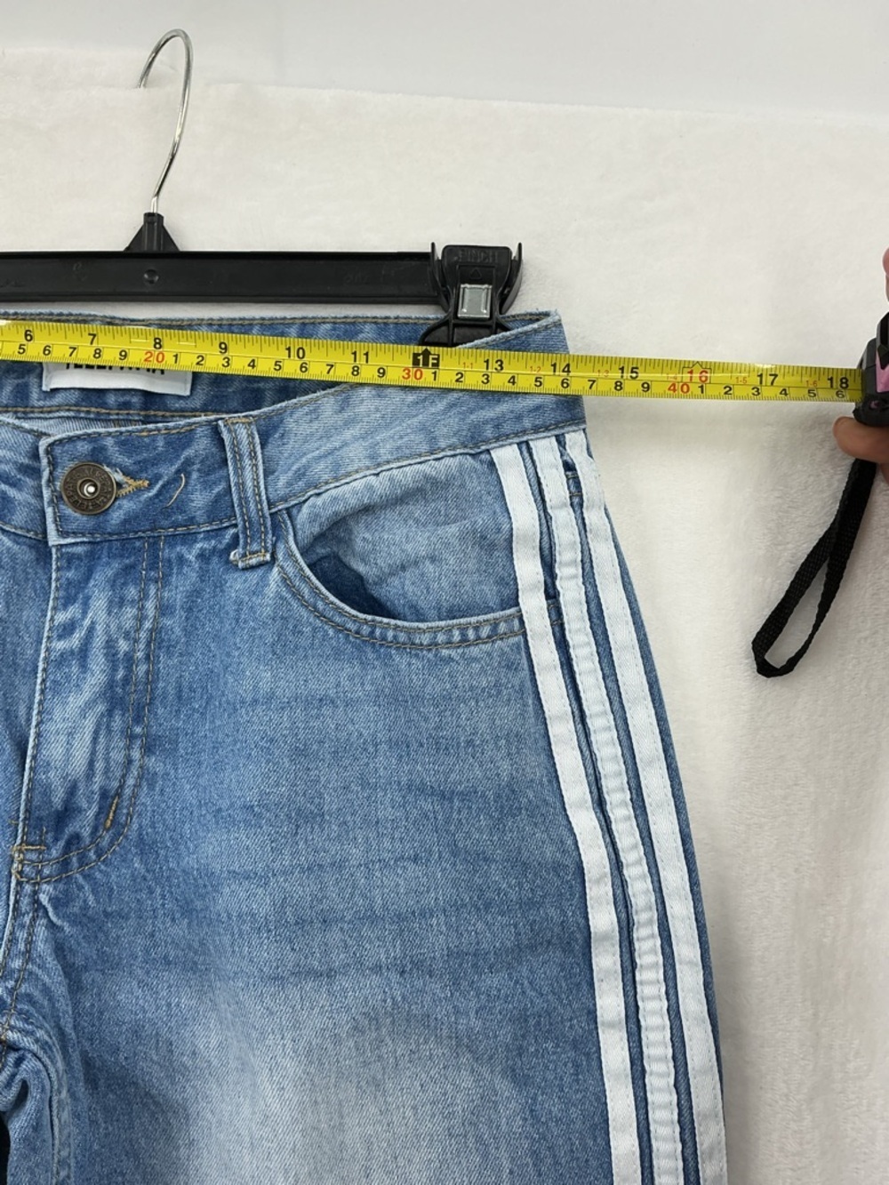 High-Rise Wide Leg Jeans with Side Ties - Light Blue Denim 765 - Picture 5 of 7